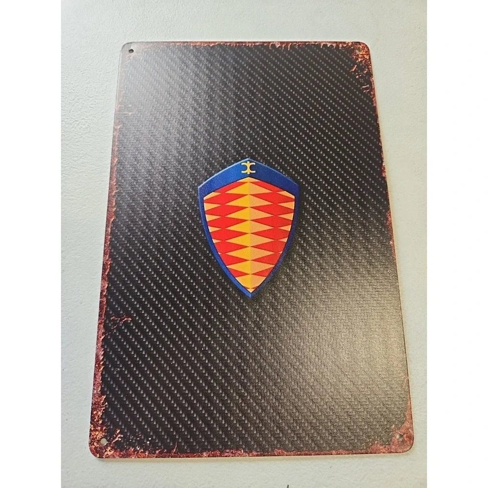 Koenigsegg‎ Swedish Supercar Auto 8x12 Rustic Metal Tin Sign Garage Wall Decor